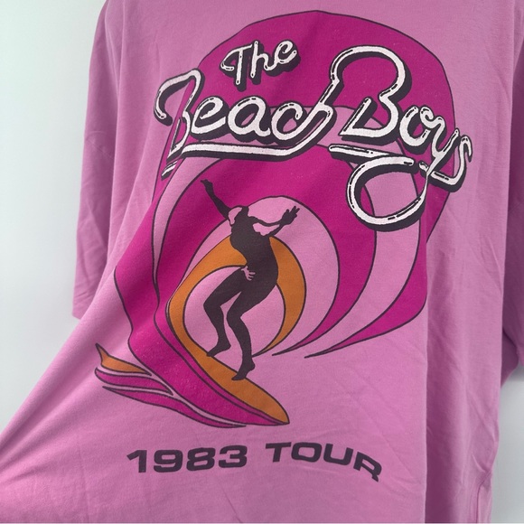 Free People x Daydreamer The Beach Boys 1983 Tour Tee Pink One Size New with Tag - Picture 8 of 16
